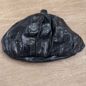 Felix Rey black leather snake skin clutch